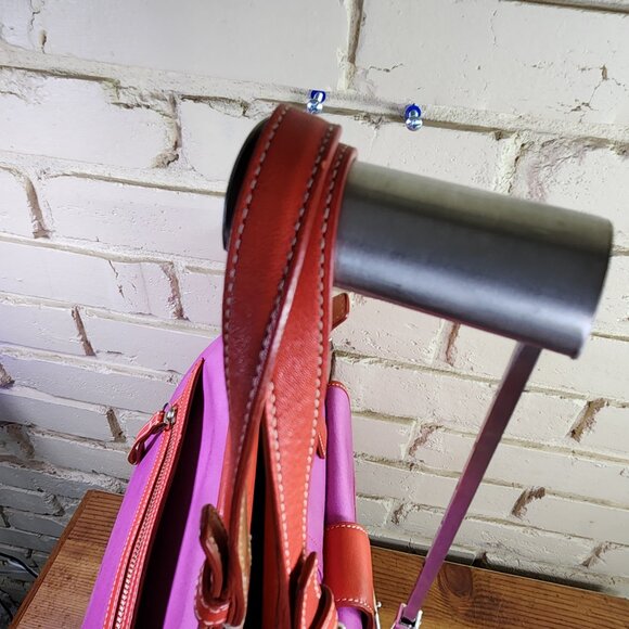 Vintage Coach Hampton Purple & Orange Handbag Tote Purse - Picture 5 of 15